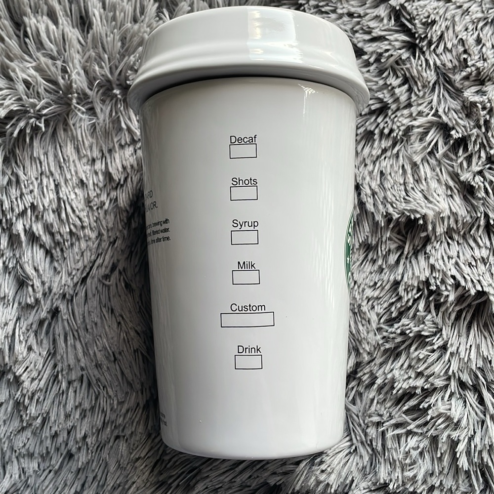 Vintage 2000 Starbucks White Ceramic Container - Picture 3 of 8